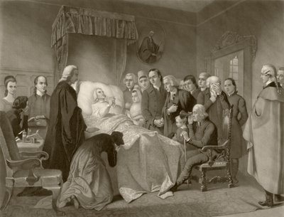 John Wesley on his death bed, after a 19th century work engraved by John Sartain by English School